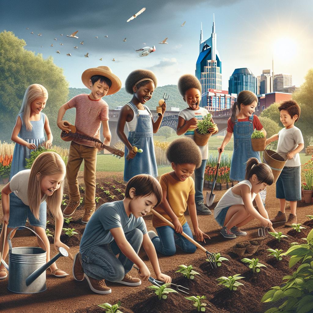Children gardening in Nashville