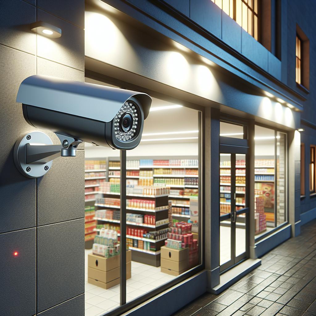 "Surveillance Camera Outside Convenience Store"