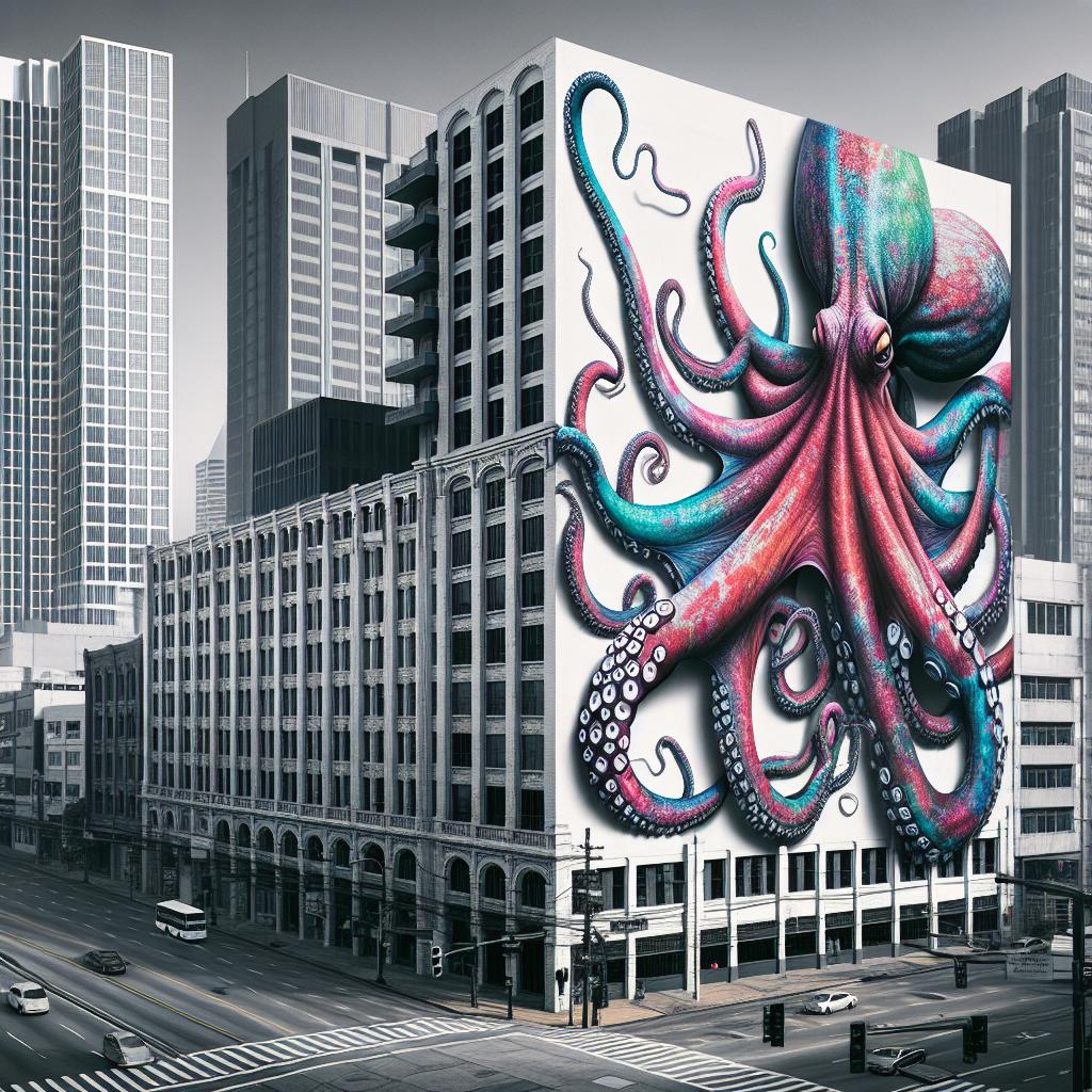 Octopus Mural on Building