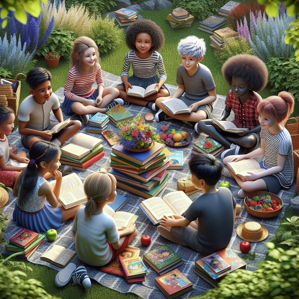 Children enjoying library picnic