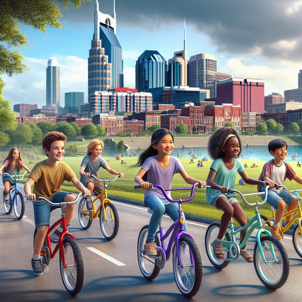Kids cycling in Nashville