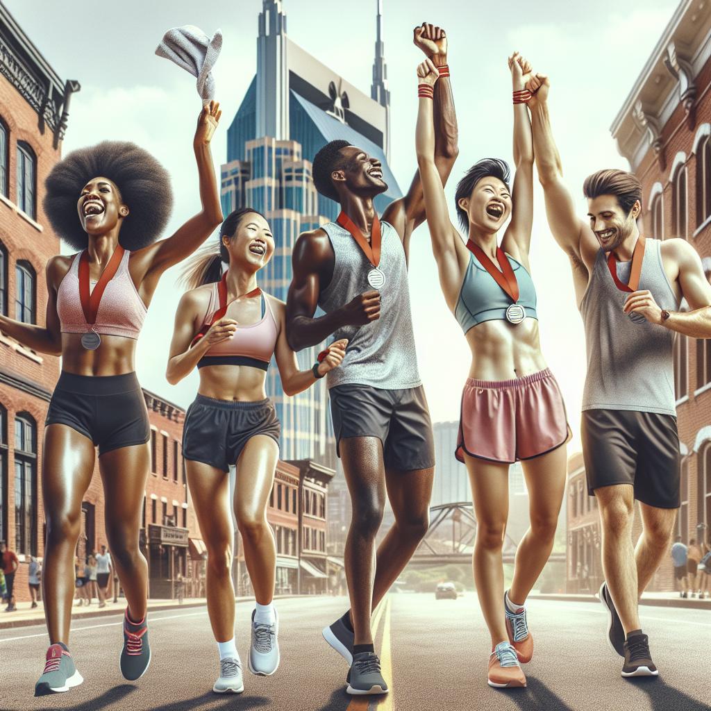 Nashville runners celebrating together