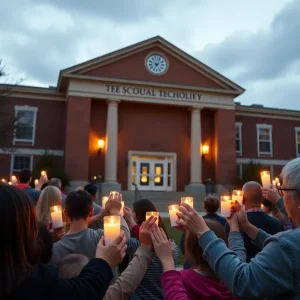 Community members gathering in support of Antioch High School after a tragedy.