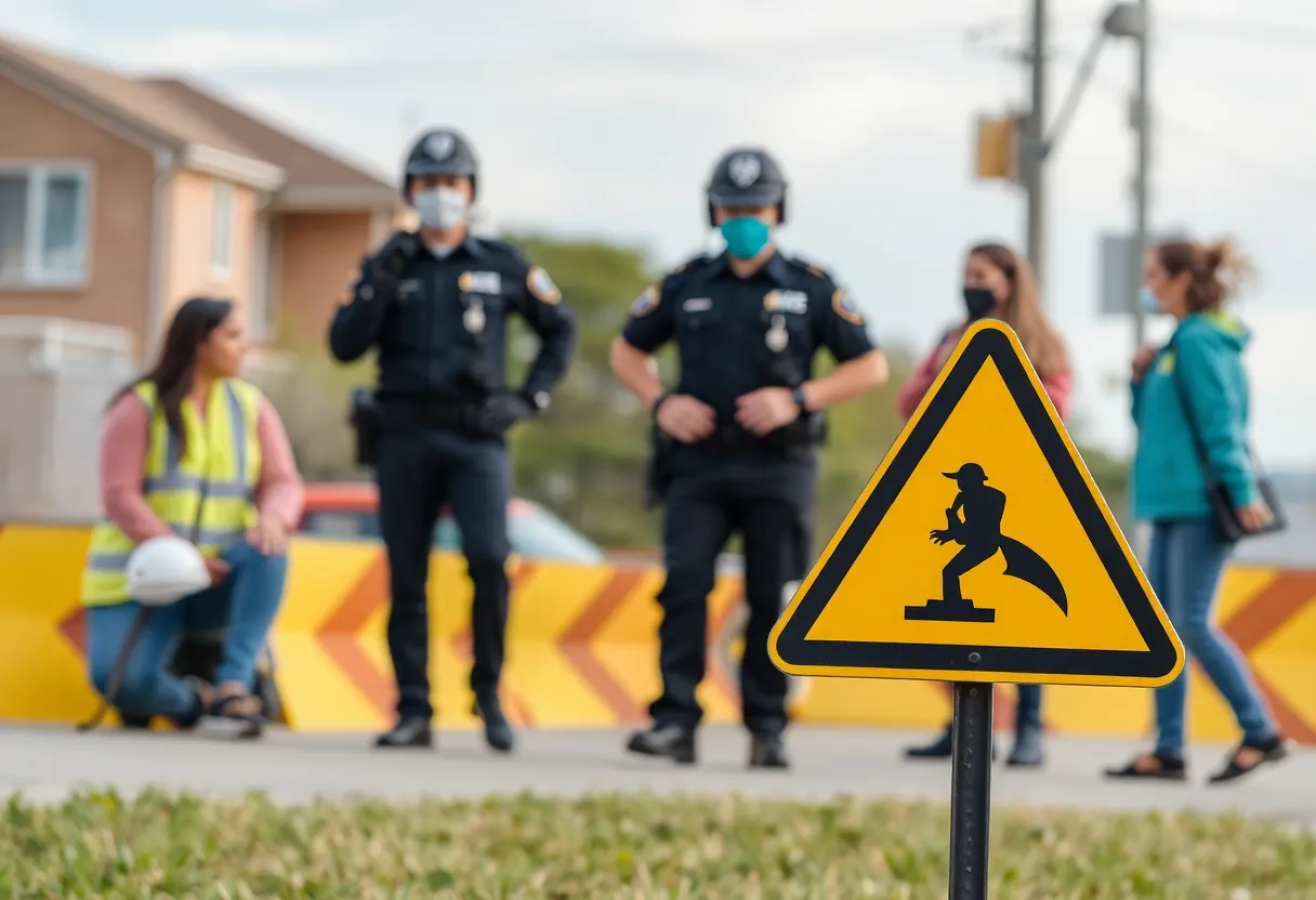 Community members and police officers collaborating for safety