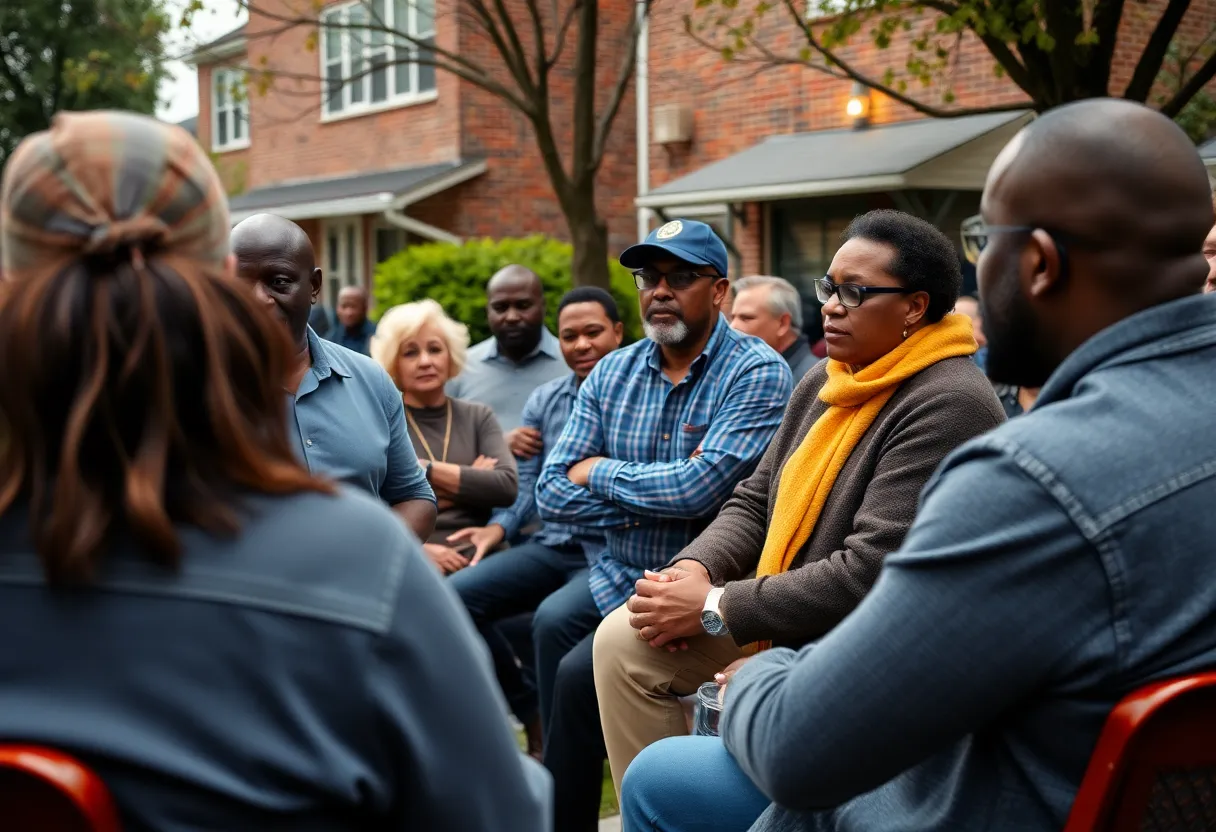 Residents of East Nashville discussing concerns over car break-ins