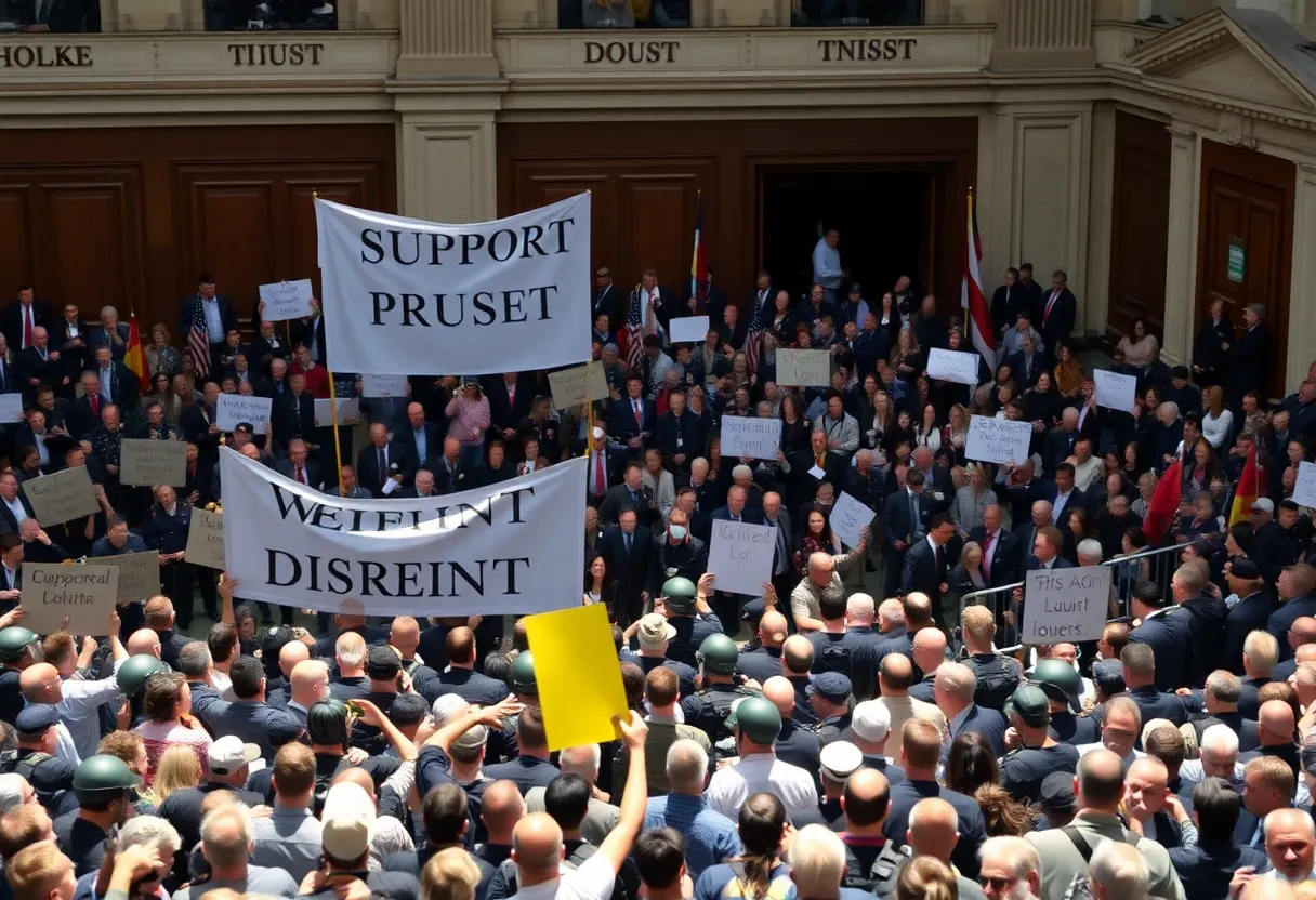 Ceremony for Nicolás Maduro's inauguration surrounded by supporters and opposition figures.