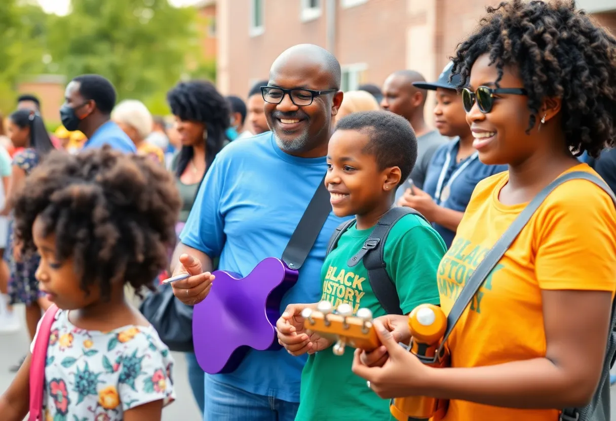 Community members celebrating Black History Month in Nashville