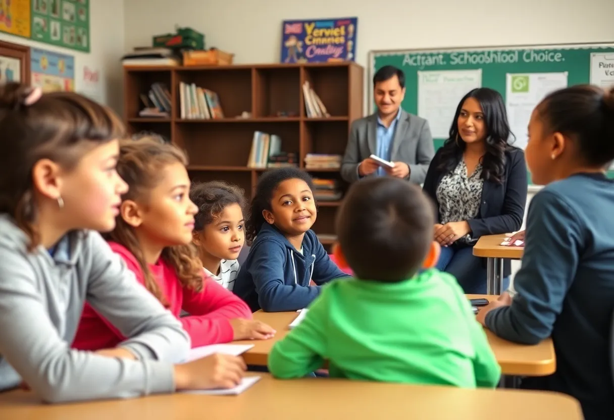 Engaged students in a classroom illustrating educational choice