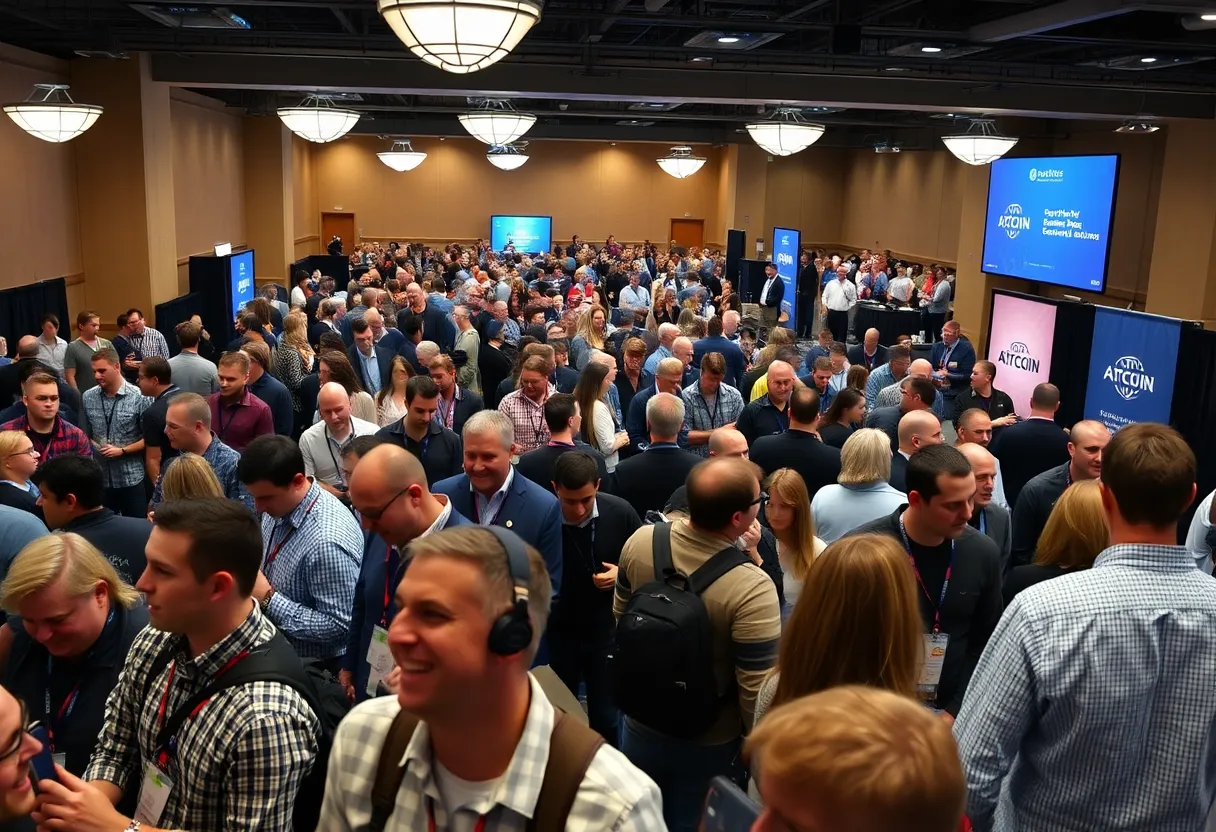 Attendees at Nashville Conference discussing Bitcoin