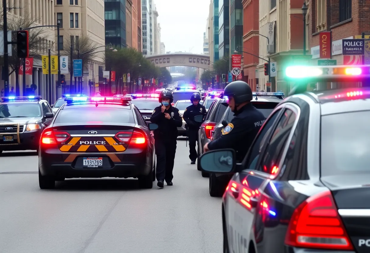 Police officers conducting an operation in Nashville