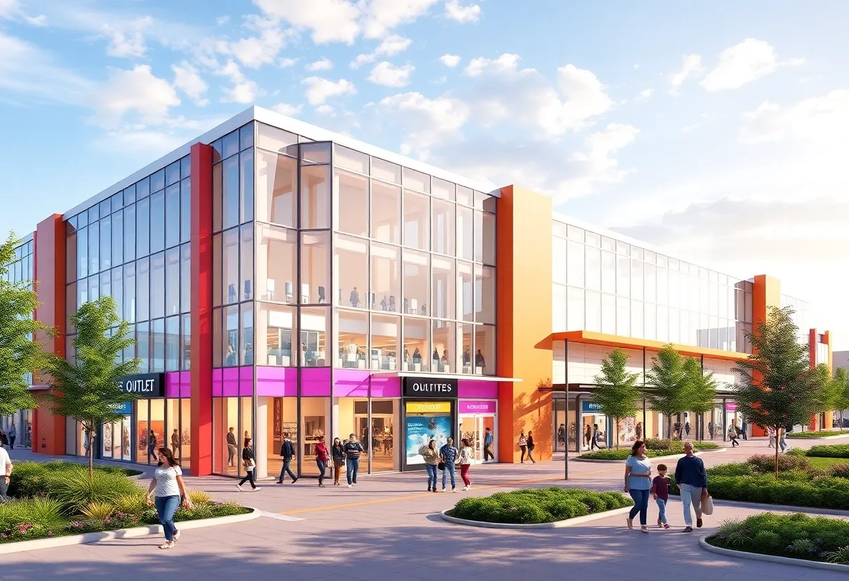 Artist's rendering of the Nashville Premium Outlets in Thompson's Station