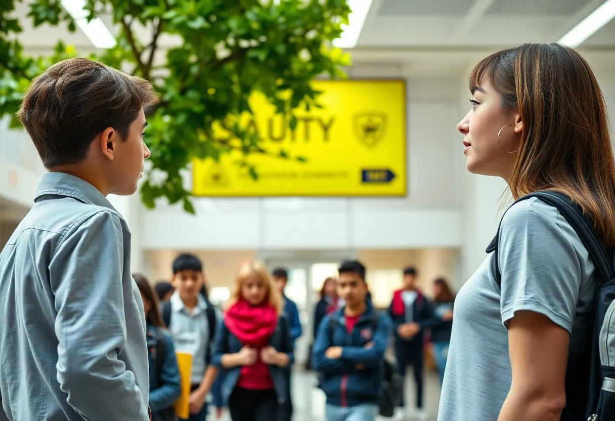 Students and parents discussing school safety measures in Nashville