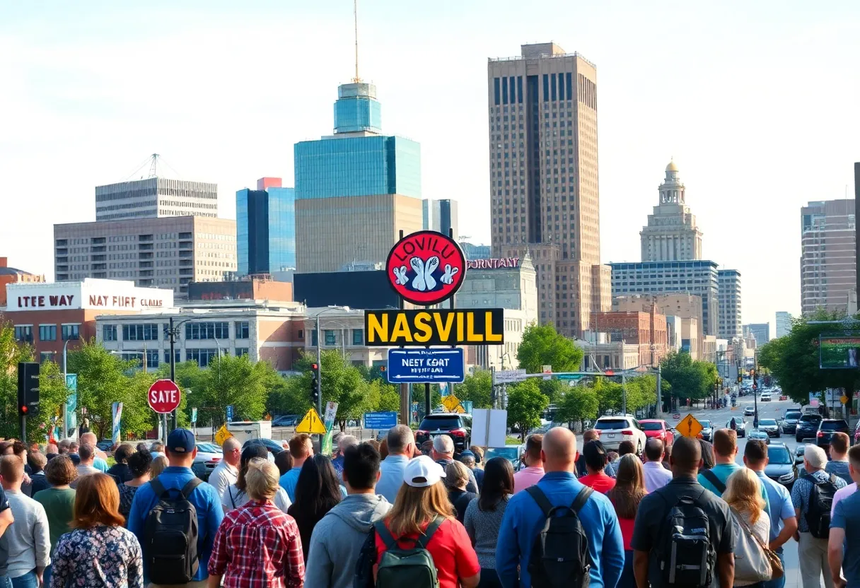 Community members in Nashville stand together promoting inclusivity