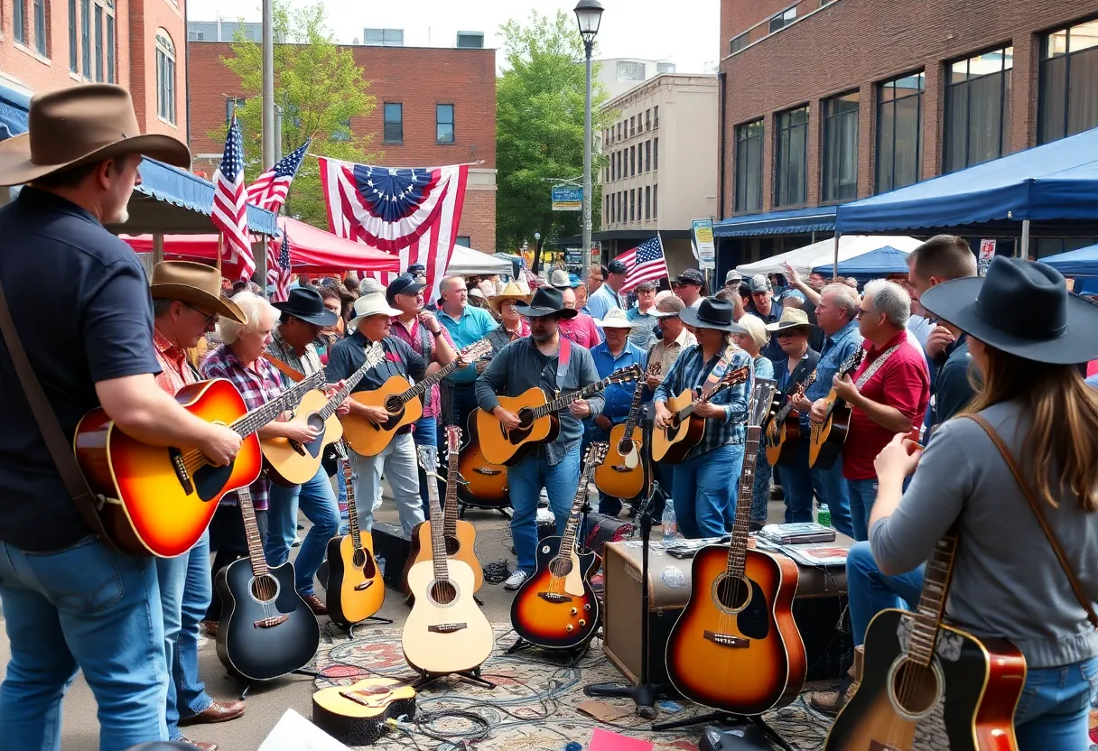 Gathering of musicians and fans celebrating Nashville's music legends