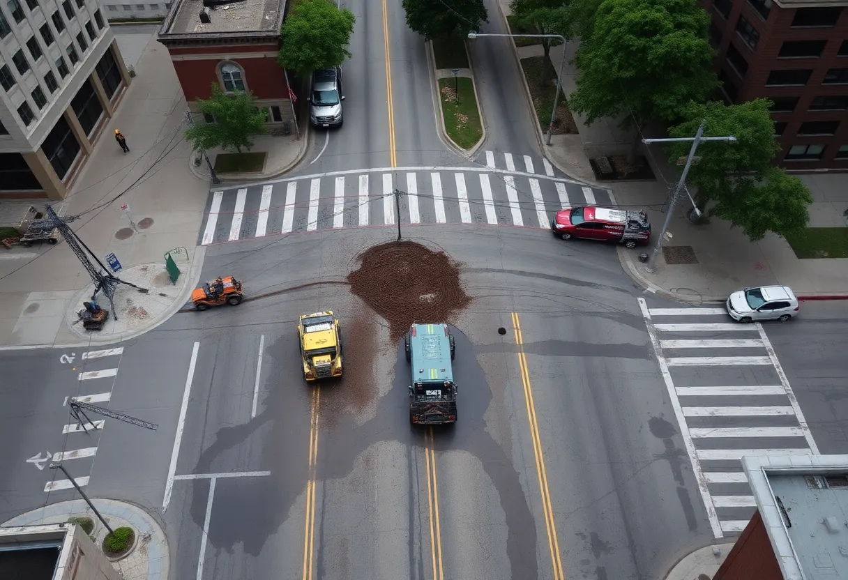 Metro Water Services repairing a water main break in Nashville