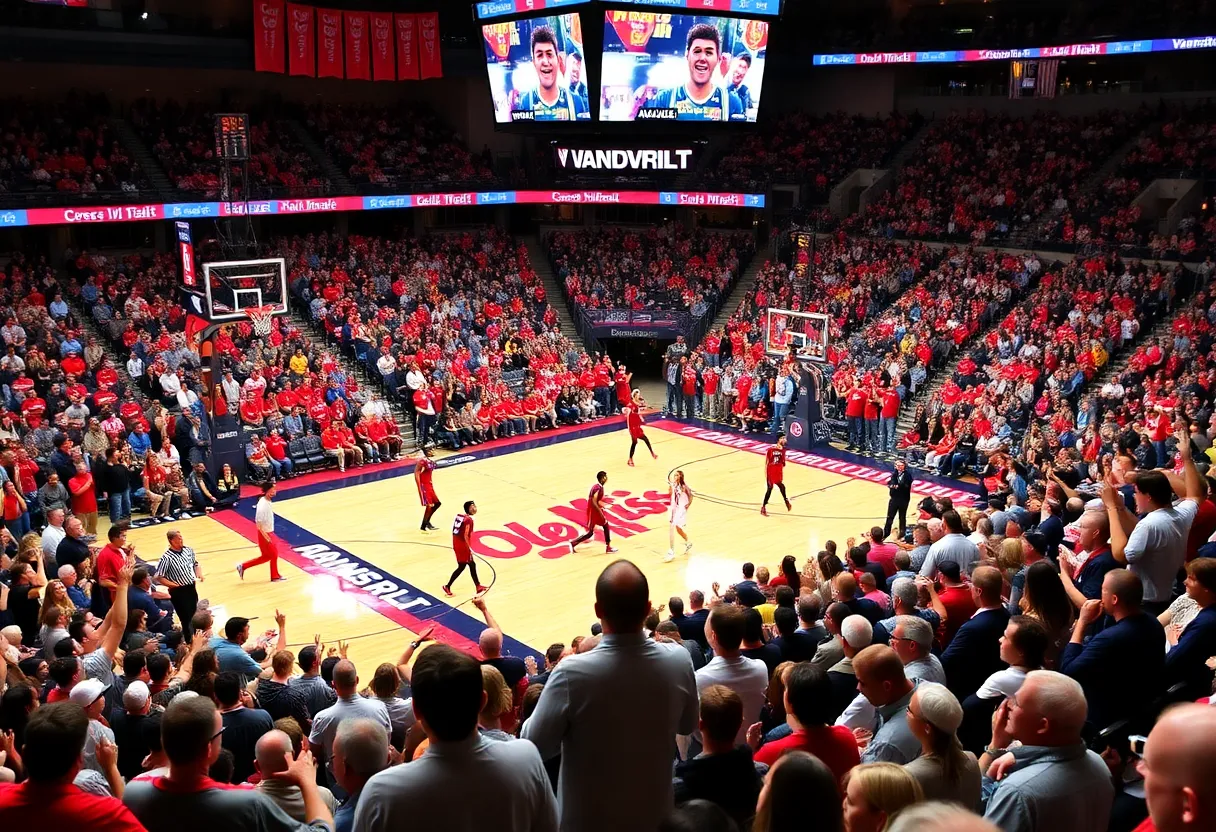 Ole Miss Rebels women's basketball team celebrating their victory against Vanderbilt Commodores.