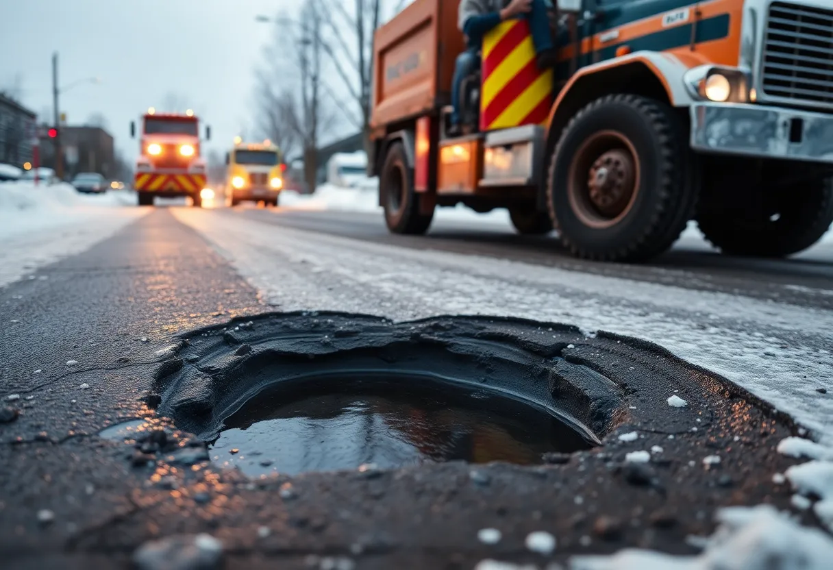 Winter pothole repair in Nashville