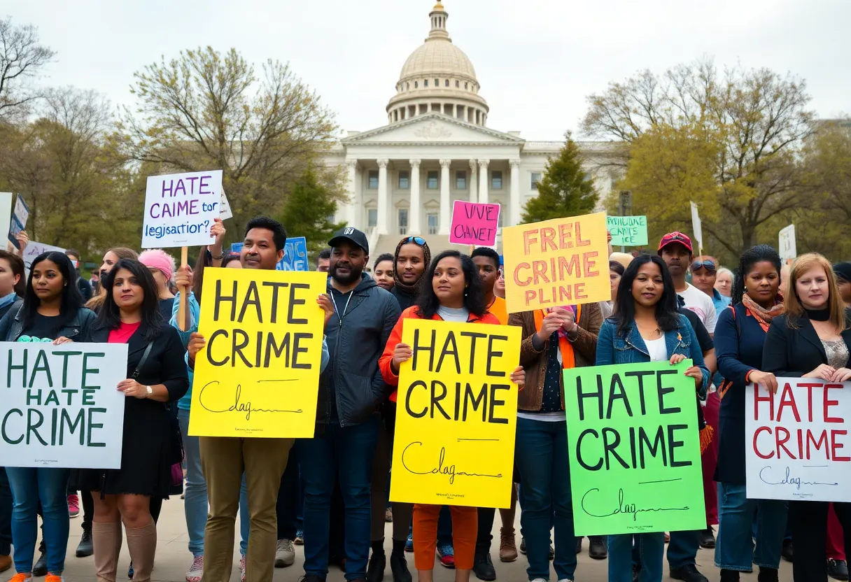 Protesters advocating for the PEACE Act in front of the Tennessee State Capitol