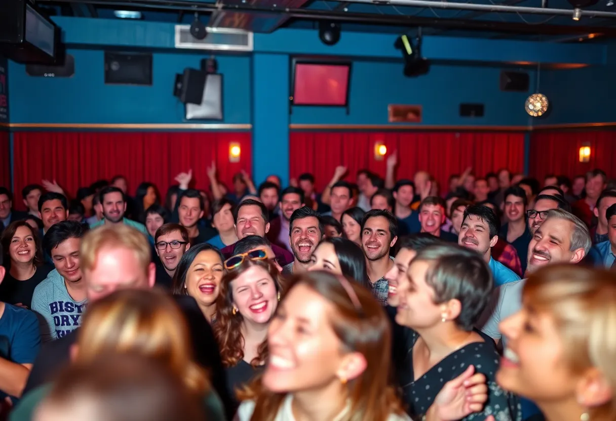 Crowd enjoying a comedy show at Bridgestone Arena