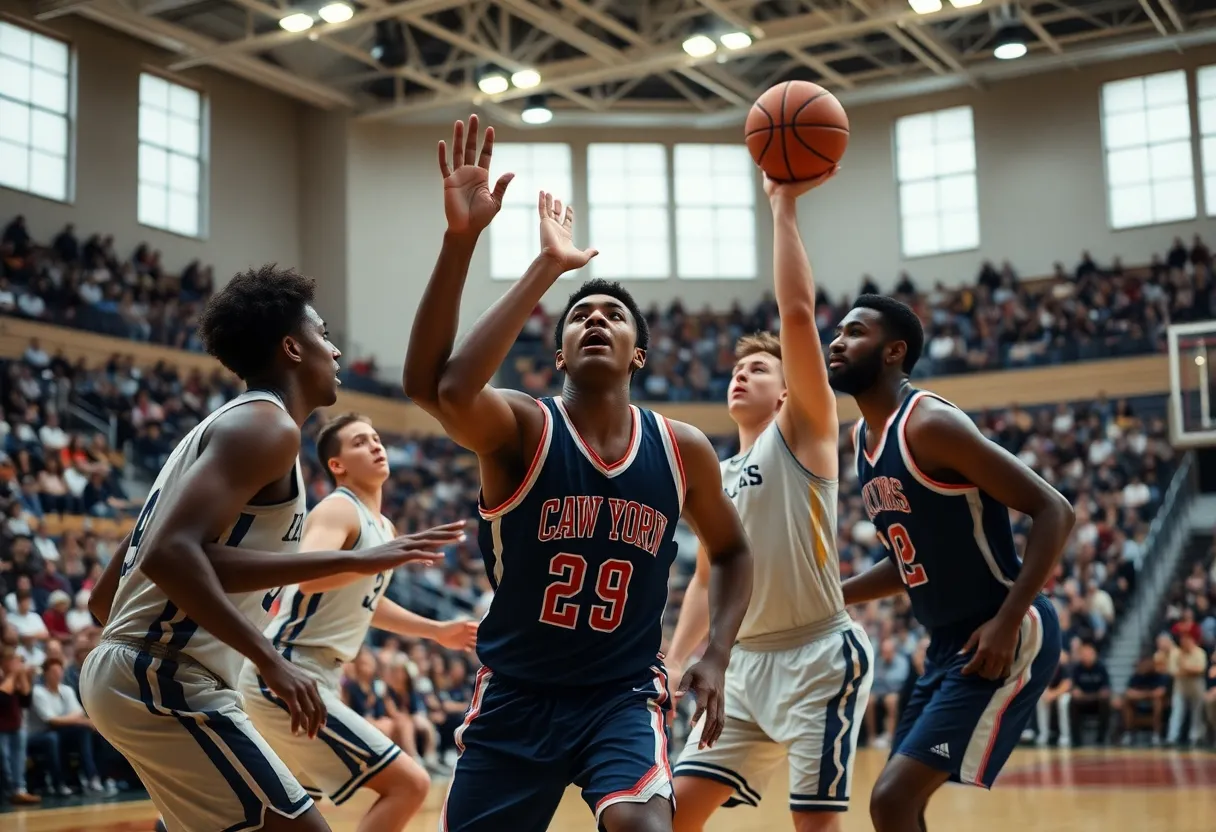 Vanderbilt basketball players in action during a game against Tennessee Volunteers