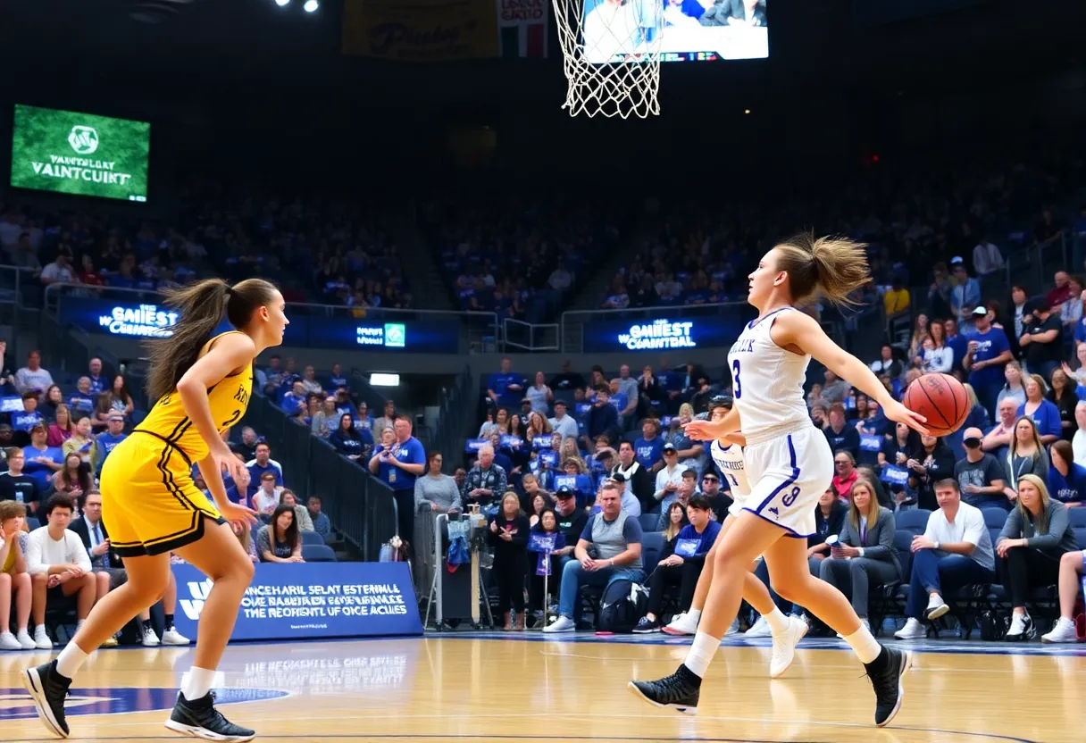 Women's basketball game between Vanderbilt and Kentucky in Memorial Gymnasium