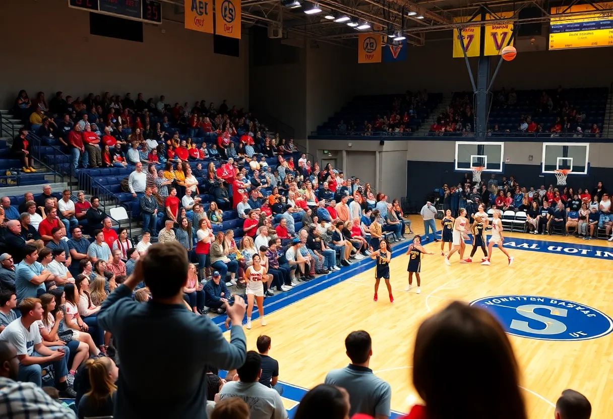 Vanderbilt Women's Basketball game against Lipscomb with cheering fans