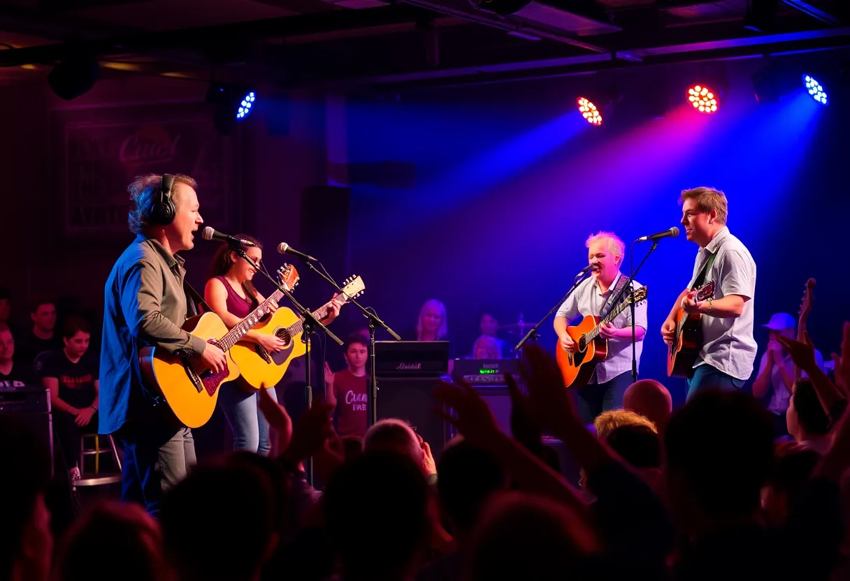 The War and Treaty performing on stage with instruments