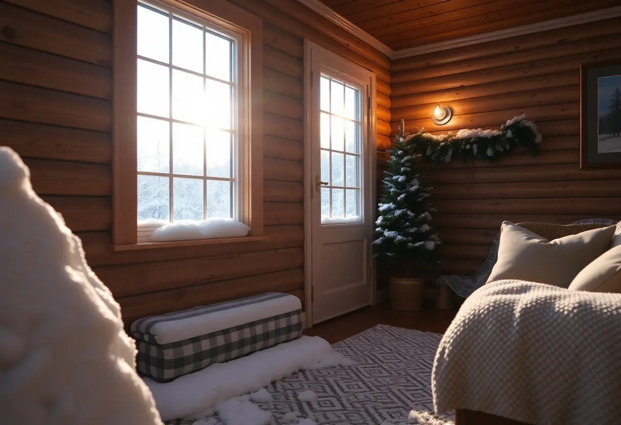 A cozy home in winter, highlighting energy efficiency measures