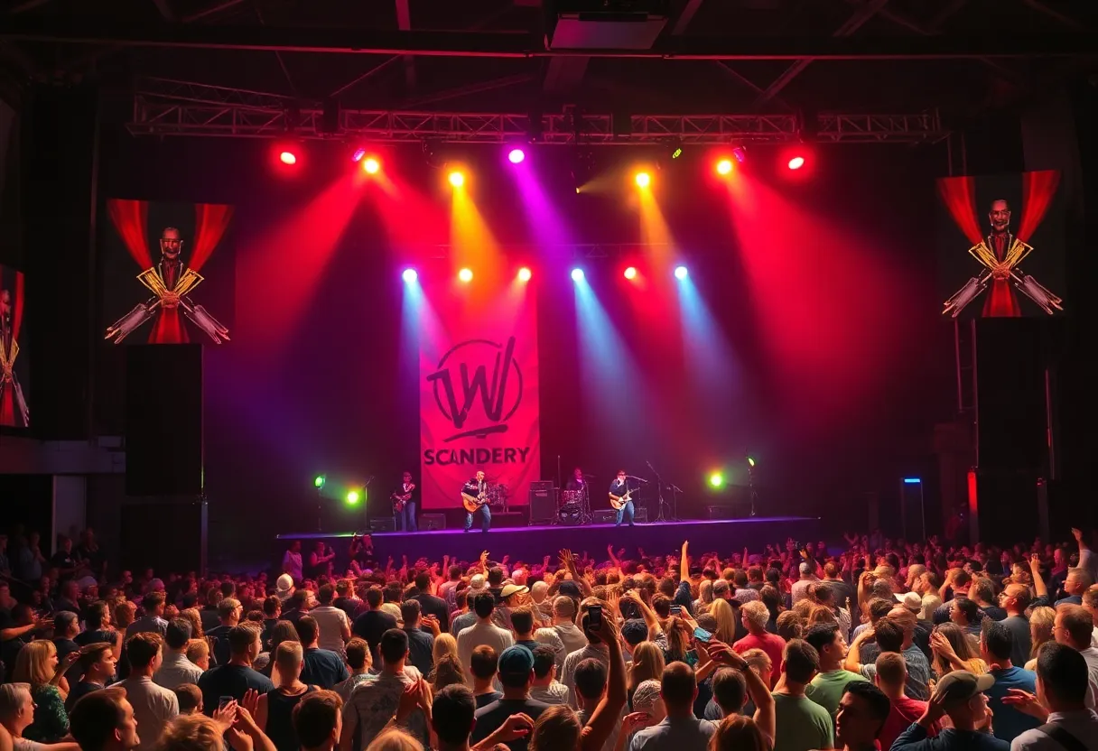 Crowd enjoying a country music concert