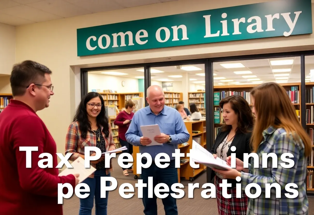 Clarksville residents at a tax preparation site in the public library