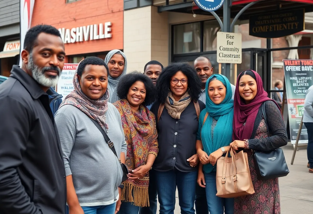 Diverse group of immigrants representing Nashville's community