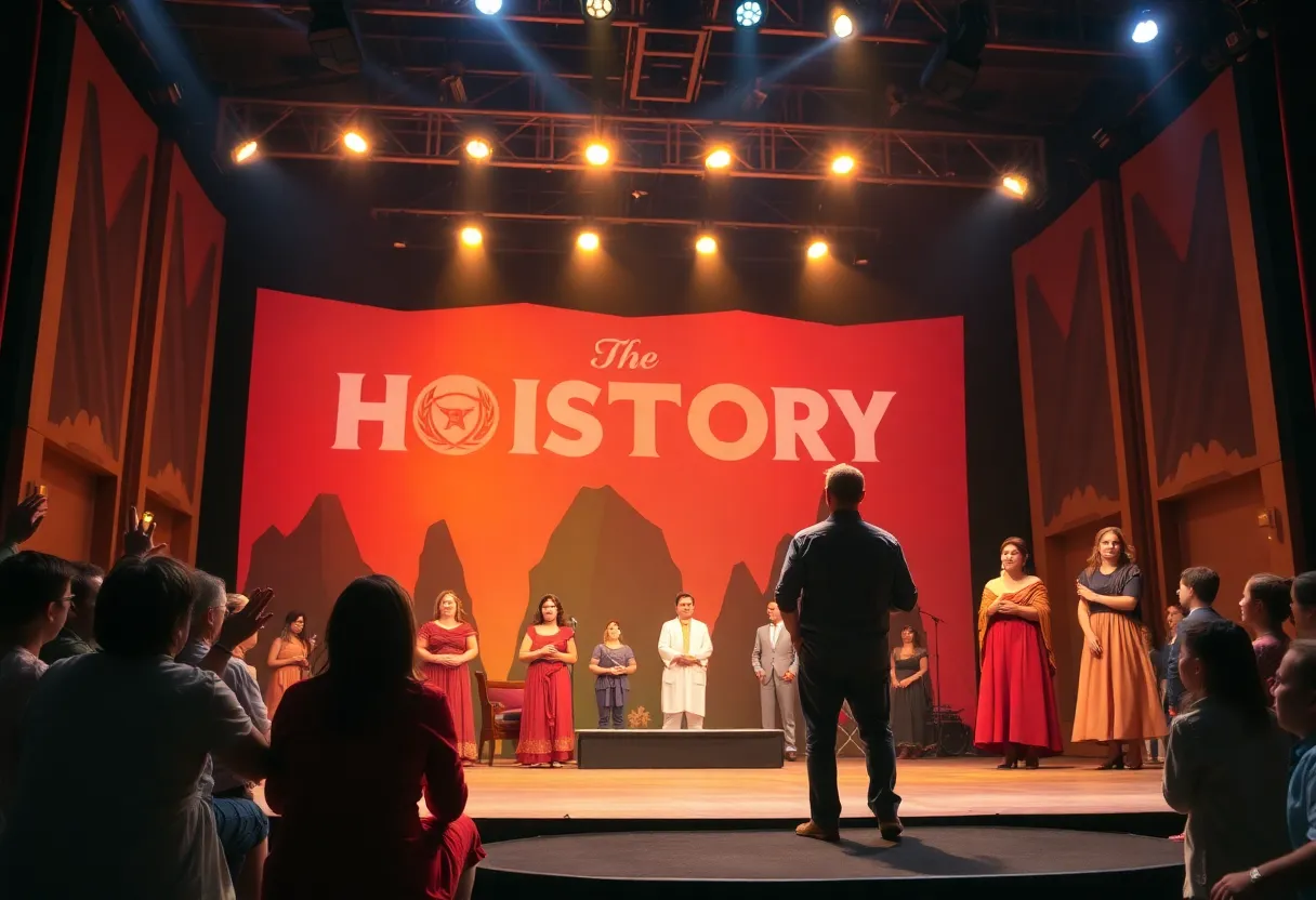 Actors performing in 'Lost & Found: A Story of Hope' at a theater in Nashville.