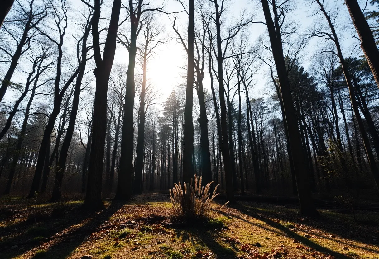 A serene woodland representing hope and justice in Nashville.