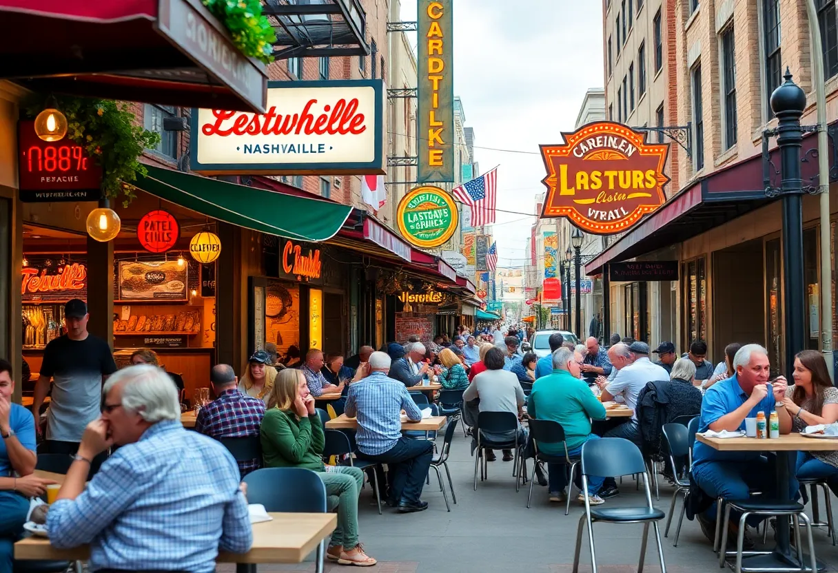 Dining scene in Nashville illustrating diverse culinary offerings.