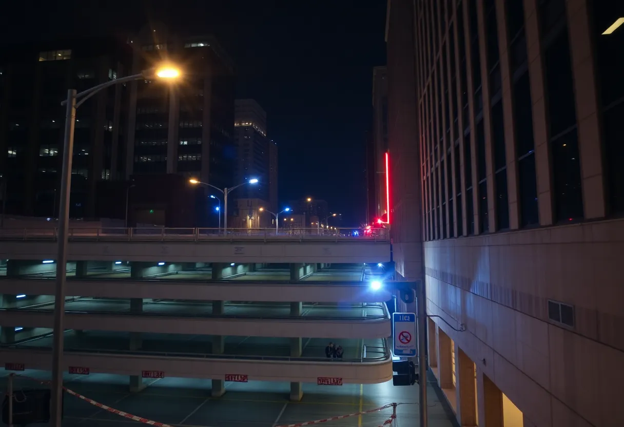 Police lights at Nashville downtown
