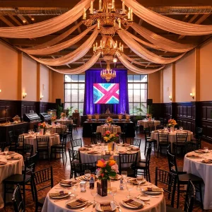 Luxurious event setting showcasing elegant decorations and catering in Nashville