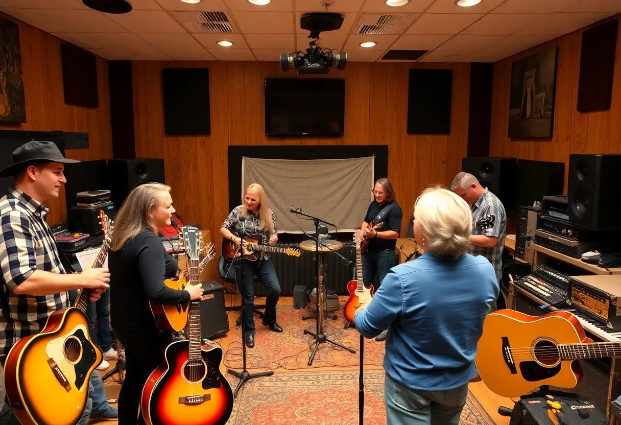 Country music studio scene in Nashville