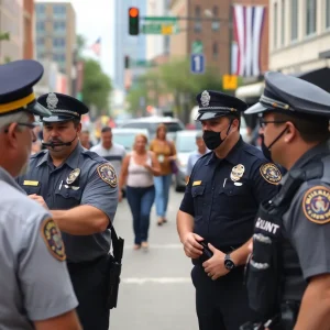 Nashville police officers on duty during community engagement