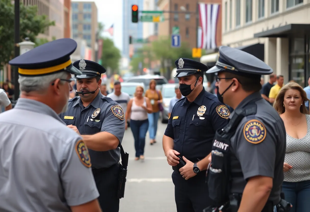 Nashville police officers on duty during community engagement
