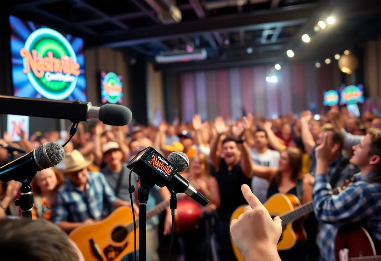 Crowd at a Nashville concert celebrating country music