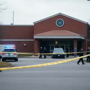 Emergency responders at a high school shooting scene in Nashville