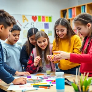 Students collaborating on a creative project in Nashville schools