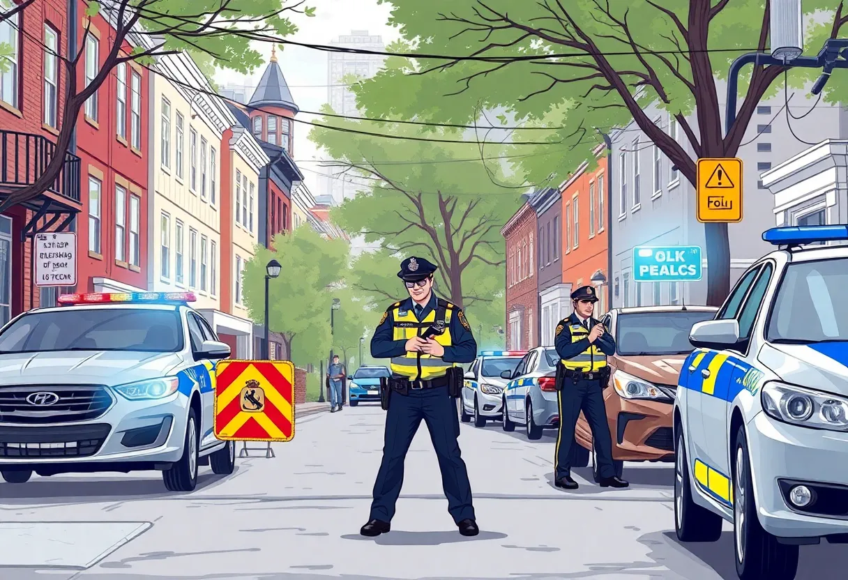 Police investigation scene in Nashville after a shooting