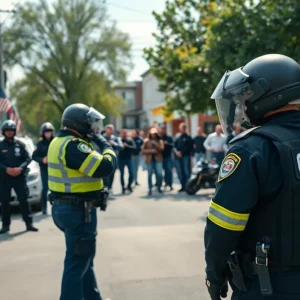 Nashville police during a standoff situation