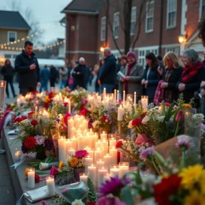 Community members at Nashville's Traffic Violence Memorial