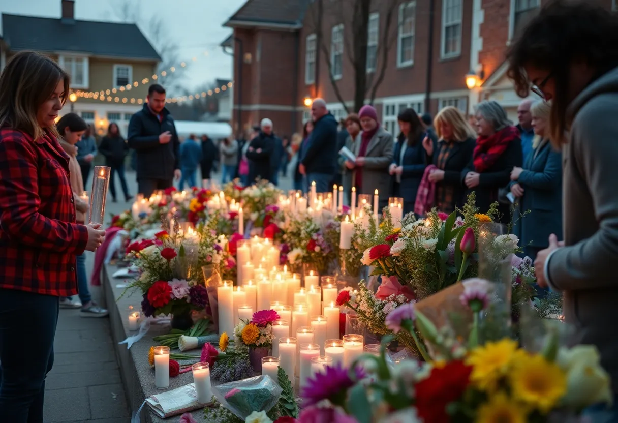 Community members at Nashville's Traffic Violence Memorial
