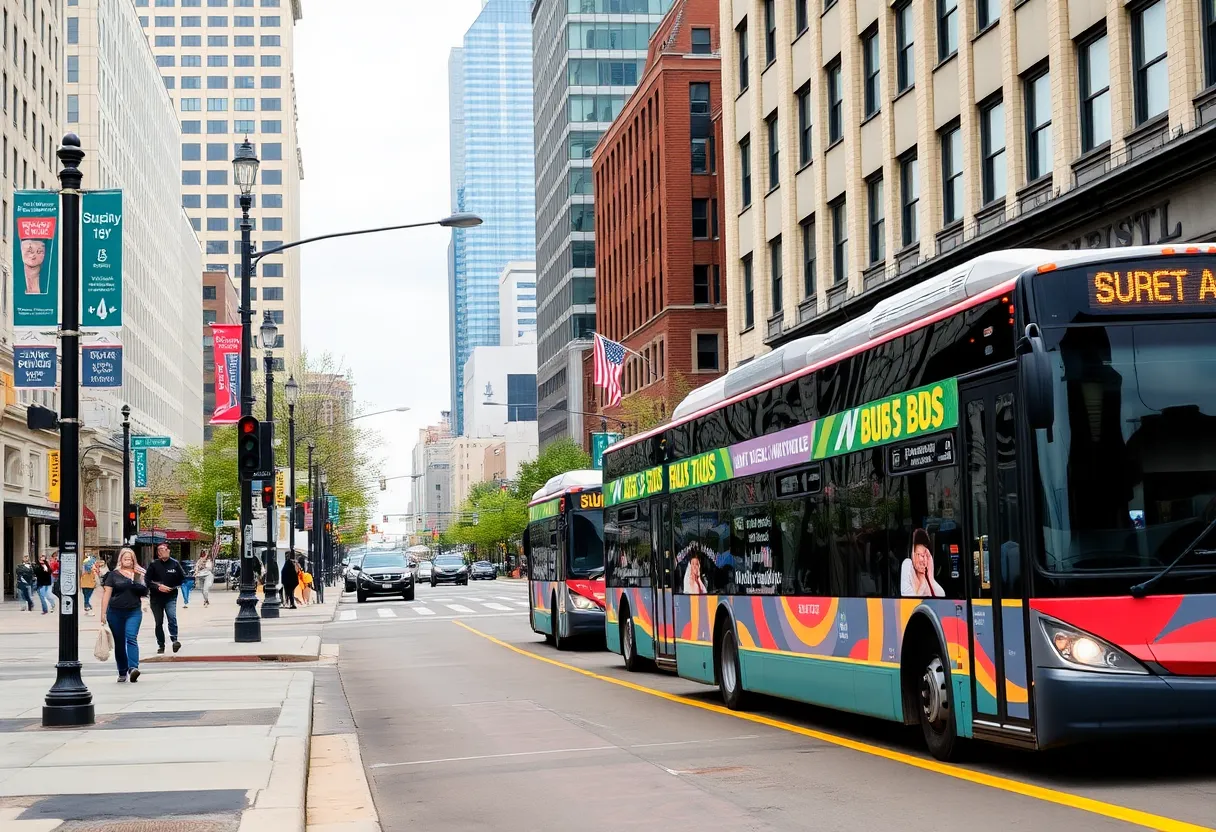 Nashville street scene featuring improved transportation infrastructure.