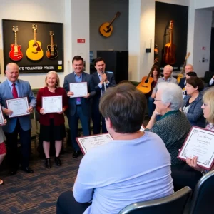 Volunteers being honored at the Country Music Hall of Fame ceremony