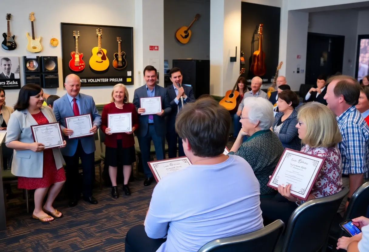 Volunteers being honored at the Country Music Hall of Fame ceremony