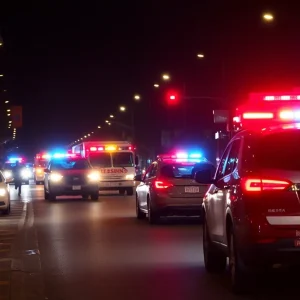 Emergency responders at the scene of a late-night crash in Nashville